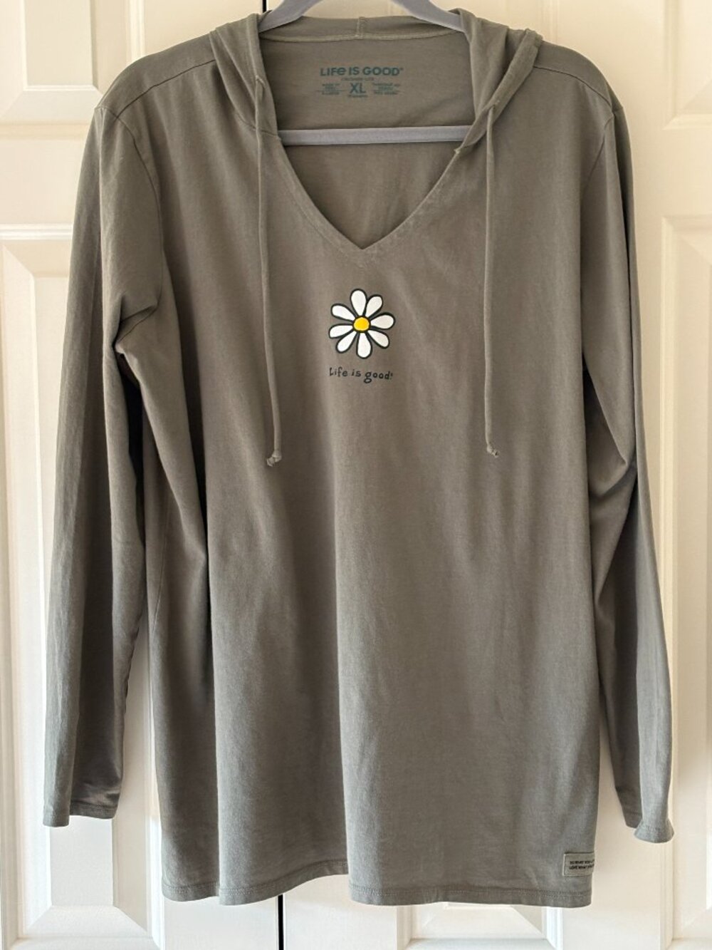 NWOT Women's Life is Good  Crusher-Lite Hoodie Cotton Moss Green Sz XL